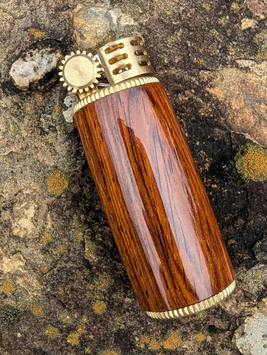 Hand-turned Cocobolo Barrel Lighter - Vintage Steampunk Style - Unique ...