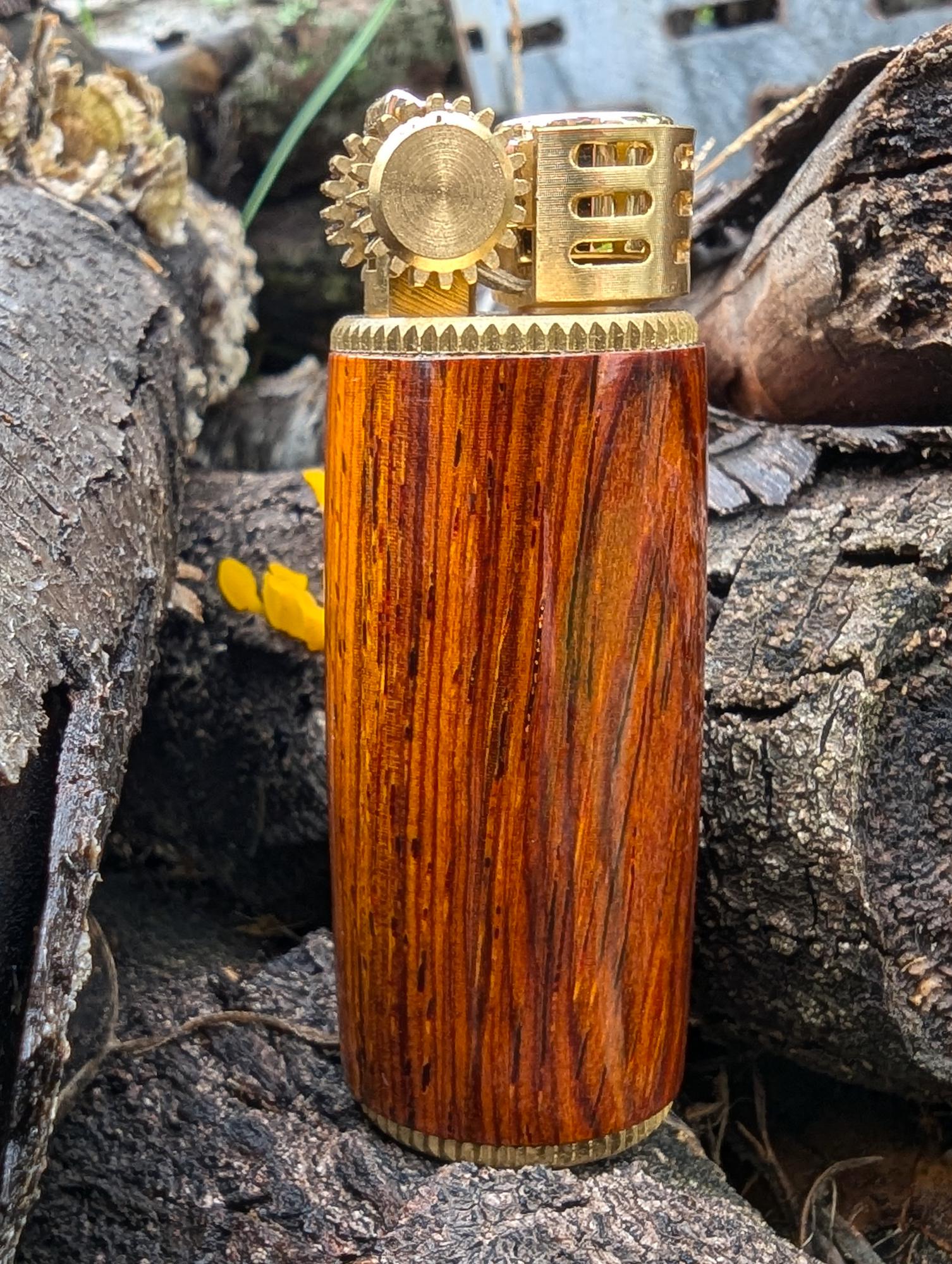 Hand-turned Cocobolo Barrel Lighter - Vintage Steampunk Style - Unique ...