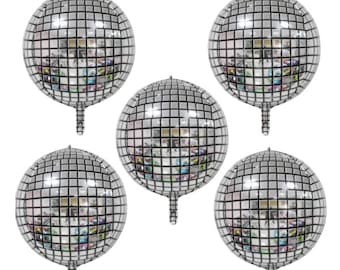 Juego de globos con forma de bola de discoteca para decoración de despedida de soltera y despedida de soltera con tema Last Disco, 5 piezas