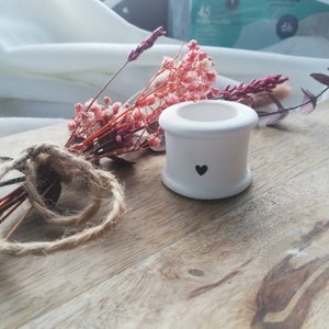 Sweet little candle holder, white candlestick for stick candles