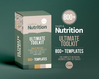 Nutritionist Ultimate Toolkit | Health and Nutrition Templates | Health and Wellbeing | Dietitian Template  | Canva Template | Recipe Book