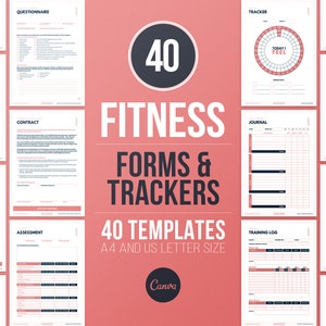 Personal Trainer Client Intake Forms and Fitness Trackers | PARQ | Personal Trainer Forms | Training Logs | Programming Templates