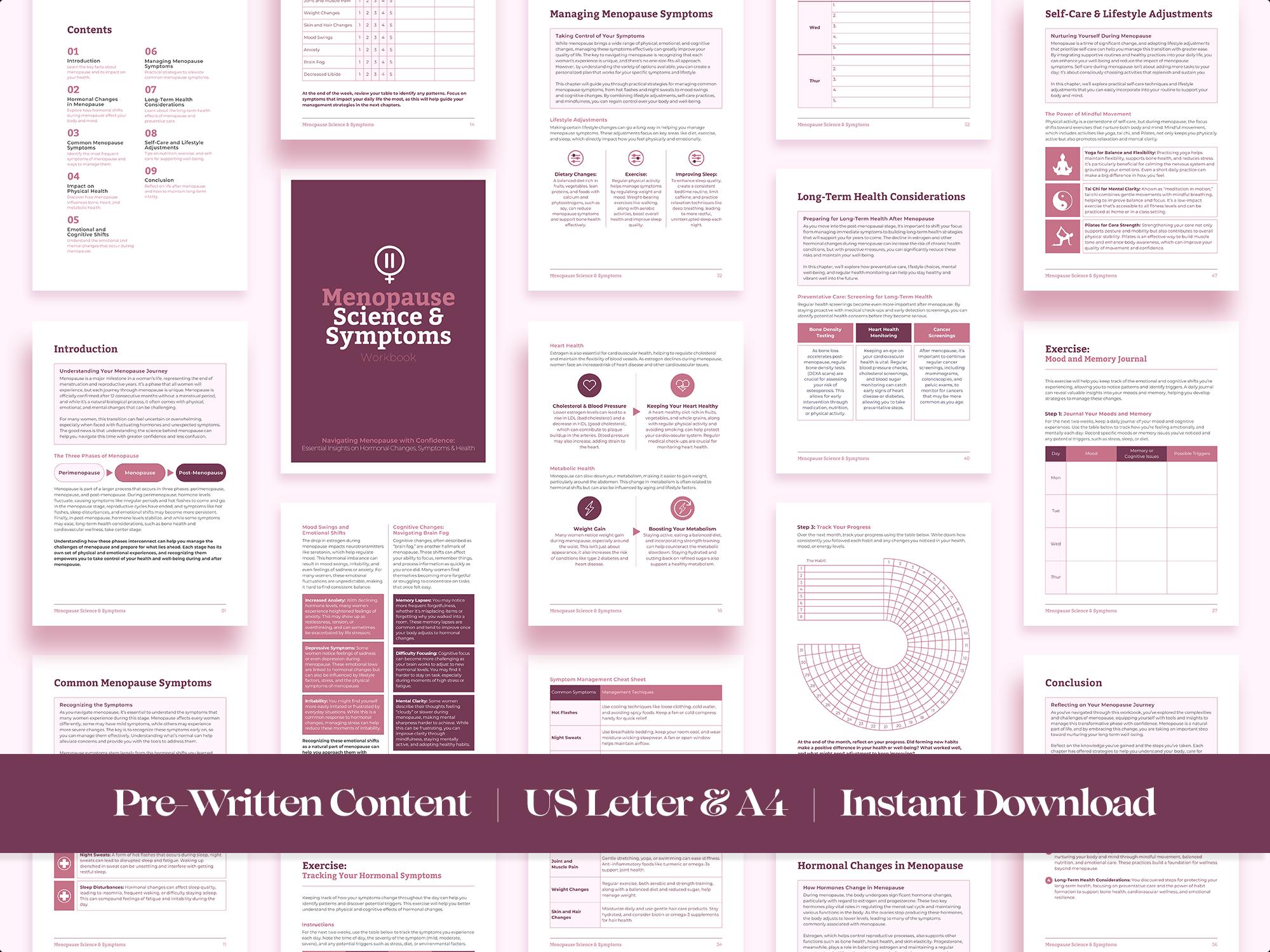 Menopause Science & Symptoms Workbook, Hormone Health Journal (canva ...