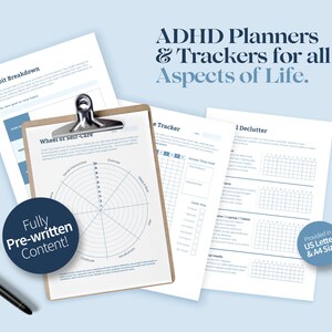 ADHD Planner and Tracker Canva Templates, Adult ADHD Coaching Tools image 3