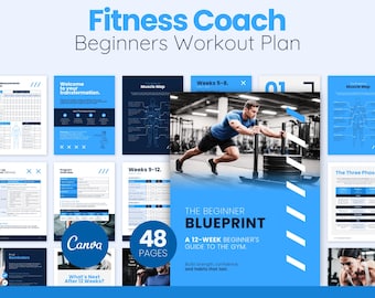 12-Week Beginner Workout Plan for Fitness Coaches (Canva Template)