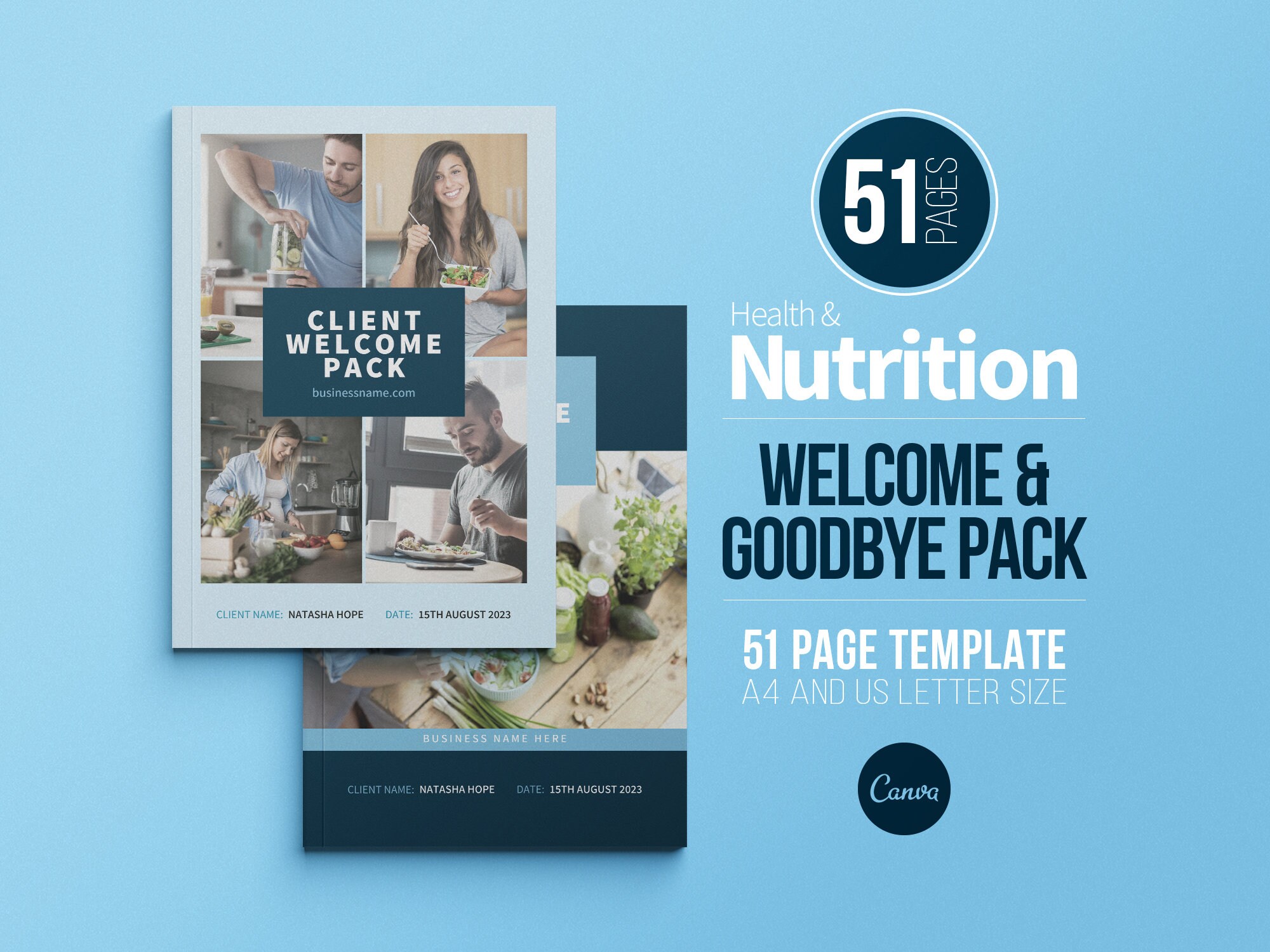 Weight Program Welcome Message Example Nutrition Client Welcome Pack and Goodbye Pack, Canva Dietitian ...