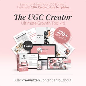 UGC Creator Ultimate Toolkit, Portfolio Template, Influencer Contract, TikTok UGC, Media Kit, Social Media Tracker, Instagram Canva, website