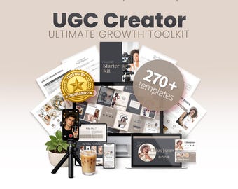UGC Creator Toolkit, Portfolio Template, Influencer Contract (Canva)