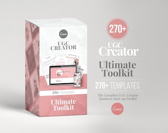 UGC Creator Ultimate Toolkit, Portfolio Template, Influencer Contract Template, Media Kit, Social Media Trackers, Instagram Content Prompts