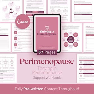 Thriving in Perimenopause Workbook, Hormone Health Worksheets, Health Coaching Canva Resources, Self-Care and Confidence, Women&#39;s Wellness