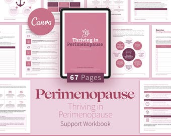 Perimenopause Workbook, Hormone Health, Canva Templates (Digital Download)