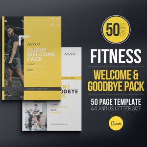 Fitness Client Welcome Pack and Client Goodbye Pack Templates | Client Onboarding and Offboarding | Personal Trainer ebook | Canva Template