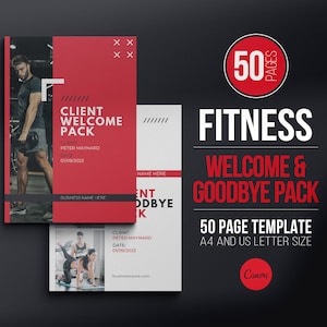 Fitness Client Welcome Pack and Client Goodbye Pack Templates | Client Onboarding and Offboarding | Personal Trainer ebook | Canva Template