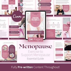 Exercise for Menopause Guide, Canva template, Health and Fitness Coaching Resource, Personal Trainer eBook, Fitness Coach Workout Program