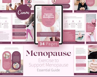 Menopause Fitness Guide, Health Coach eBook, Canva Template
