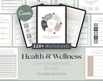 Health & Wellness Coach Worksheets, Canva Templates, Pre-Written Client Session Worksheets, Printable Coaching Tools, Wellness Coach