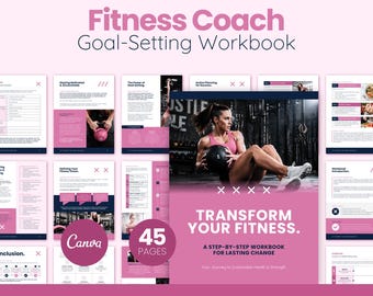 Personal Trainer Goal-Setting Workbook, Canva Fitness Coach Planner, 7-Section SMART Fitness Goals & Accountability, Editable Printable