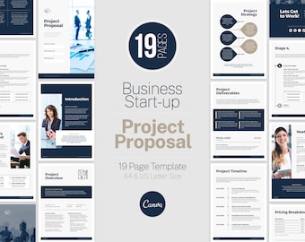 Project Proposal Template, Minimalist Canva Business Client Pitch, Scope Timeline & Pricing, Coach VA Freelancer Template, Printable