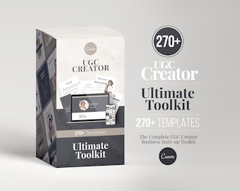 UGC Creator Ultimate Toolkit, Portfolio Template, Influencer Contract Template, Media Kit, Social Media Trackers, Instagram Content Prompts