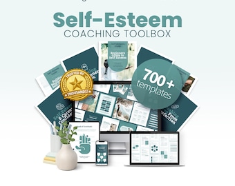 Self-Esteem Toolbox, Mental Health Workbooks, Canva Templates