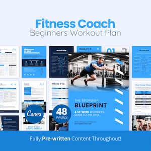 12-Week Beginner Workout Plan for Fitness Coaches (Canva Template)