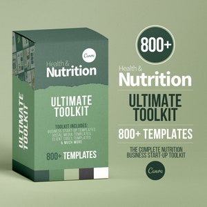 Nutritionist Ultimate Toolkit | Health and Nutrition Templates | Health and Wellbeing | Dietitian Template  | Canva Template | Recipe Book