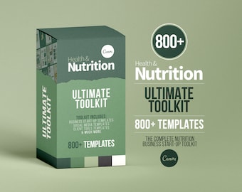 Nutritionist Ultimate Toolkit | Health and Nutrition Templates | Health and Wellbeing | Dietitian Template  | Canva Template | Recipe Book