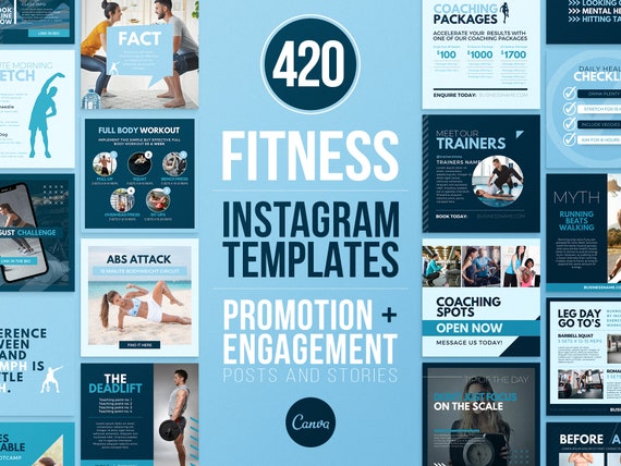 420 Fitness Instagram Post Templates | Fitness Templates | Canva Template | Personal Trainer | Fitness Coach | Health & Fitness