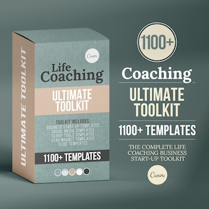 Life Coaching Ultimate Toolkit | Life Coaching Worksheets | Life Coaching Templates | Life Coach | Canva Template | Coaching Resources