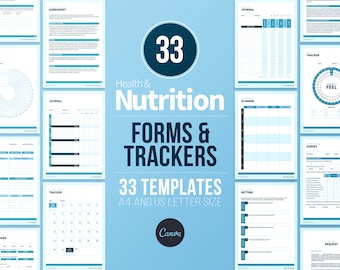 Nutrition Client Forms & Trackers | Dietitian Canva Templates (Digital Download)
