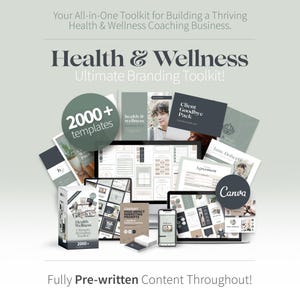 Health and Wellness Branding Toolkit, Wellbeing Canva Templates, Health Coaching, Instagram Post and Feed Templates,  Holistic Life Coach