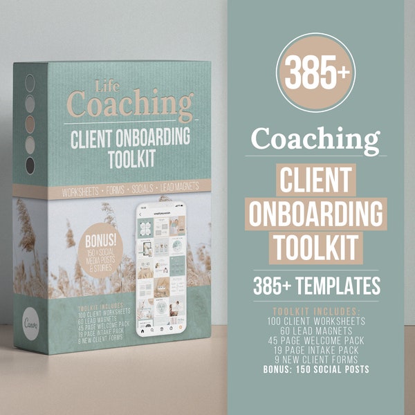 Coaching Client Onboarding Toolkit | Life Coaching Worksheets | Life Coaching Templates | Life Coach | Canva Template | Coaching Resources