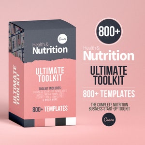 Nutritionist Ultimate Toolkit | Health and Nutrition Templates | Health and Wellbeing | Dietitian Template  | Canva Template | Recipe Book