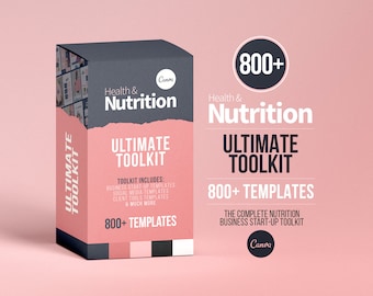 Nutritionist Ultimate Toolkit | Health and Nutrition Templates | Health and Wellbeing | Dietitian Template  | Canva Template | Recipe Book