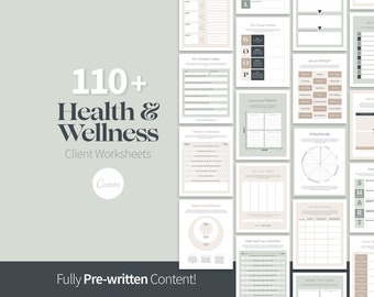 Health and Wellness Coach Worksheet Templates, Health and Life Coaching Templates, Wellness Coach, Holistic Coaching tools and resources