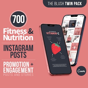 700 Fitness & Nutrition Post Templates | Fitness Templates | Nutrition Templates | Canva Templates | Personal Trainer | Health Coach
