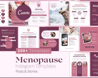 300+ Menopause Instagram Post Templates, Hormone Health Coaching, Self-Care Social Media, Nutrition and Holistic Wellness Instagram Feed