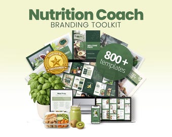 800+ Ernährung Canva Vorlagen | Diätetiker-Toolkit (Digital)