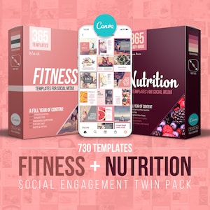 Fitness & Nutrition Template Bundle | Fitness Template | Nutrition Template | Canva Template | Personal Trainer | Health Coach | Instagram