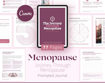 Menopause Guided Journal, Canva Prompted Hormone Health Workbook, The Journey Through Menopause