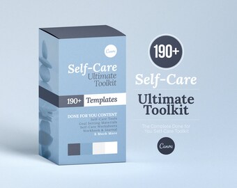 Self-Care Toolkit, 190+ Canva Templates, Holistic Wellness Workbook Journal & Worksheets, Affirmation Cards, Therapist Coach Tools