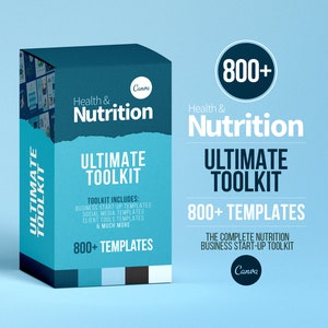 Nutritionist Ultimate Toolkit | Health and Nutrition Templates | Health and Wellbeing | Dietitian Template  | Canva Template | Recipe Book
