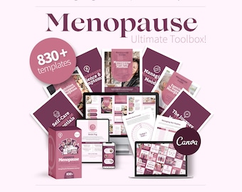 Menopause Toolbox, Canva Templates, Menopause Worksheets, Journal and Workbooks, Instagram Post Templates, Hormone Health Symptom Tracker