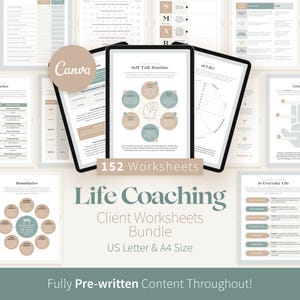 Life Coaching Worksheets, Client Goal Setting, Canva Templates (Digital Download)