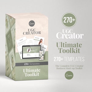 UGC Creator Ultimate Toolkit, Portfolio Template, Influencer Contract Template, Media Kit, Social Media Trackers, Instagram Content Prompts