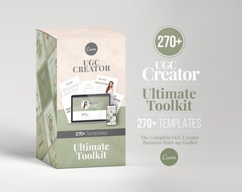 UGC Creator Ultimate Toolkit, Portfolio Template, Influencer Contract Template, Media Kit, Social Media Trackers, Instagram Content Prompts
