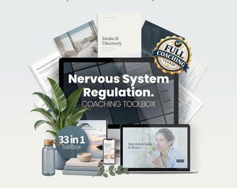 Nervous System Regulation Coaching Toolbox, Emotional Regulation Worksheets, Somatic Grounding Tools, Therapist & Coach Client Resources