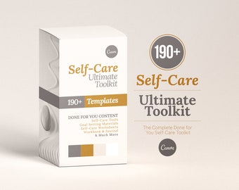 Self-Care Ultimate Toolkit, 190+ Canva Templates, Workbook Journal Worksheets & Trackers, Affirmation Cards, Therapist Coach Client Tools