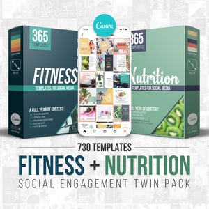 Fitness & Nutrition Template Bundle | Fitness Template | Nutrition Template | Canva Template | Personal Trainer | Health Coach | Instagram