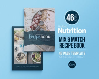 Weight Loss Recipe Book, 46-Page Canva Cookbook, Low Carb & High Protein Meal Plans